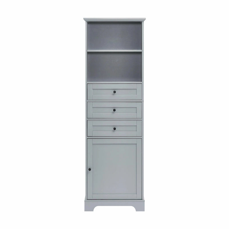 Tall Storage Cabinet with Three Drawers and Adjustable Shelf