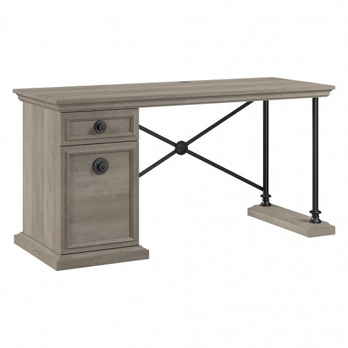 60-Inch Desk with Storage Cabinet and Drawer